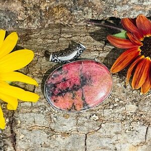 Rhodonite 925 Sterling Silver Pendant